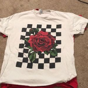 large white rose shirt